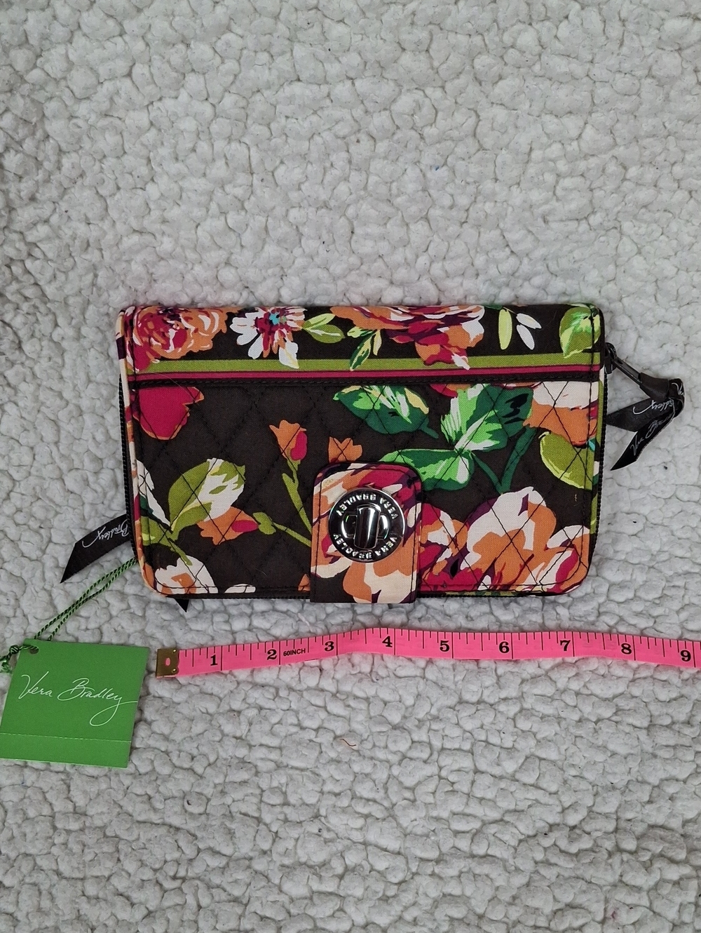 Vera Bradley Quilted Floral Wallet in Brown Multi-Color